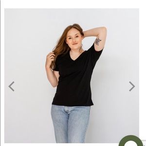 Encircled Fair V-neck T-shirt, black, large